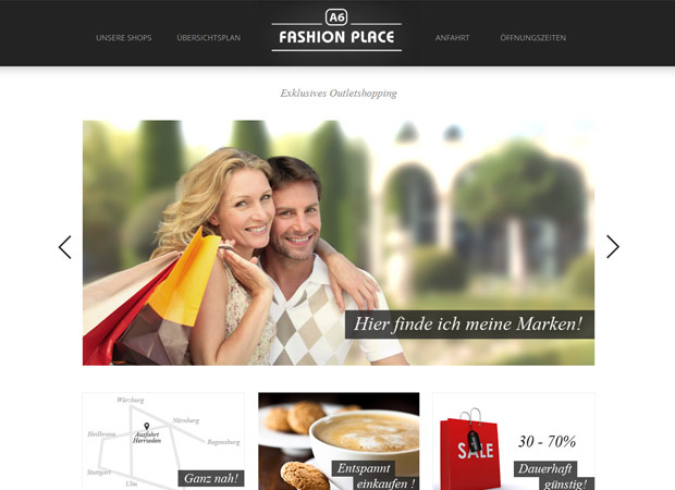 Screenshot Webseite A6 Fashion Place