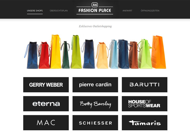 Screenshot Webseite A6 Fashion Place