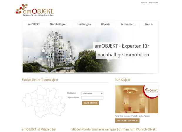 Screenshot Webseite Am Objekt Immobilien