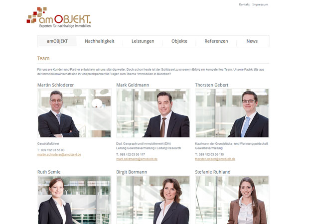 Screenshot Webseite Am Objekt Immobilien
