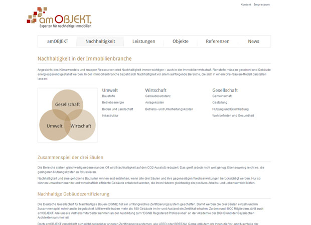 Screenshot Webseite Am Objekt Immobilien