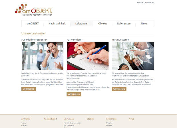 Screenshot Webseite Am Objekt Immobilien