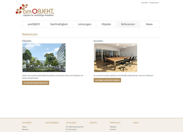 Screenshot Webseite Am Objekt Immobilien