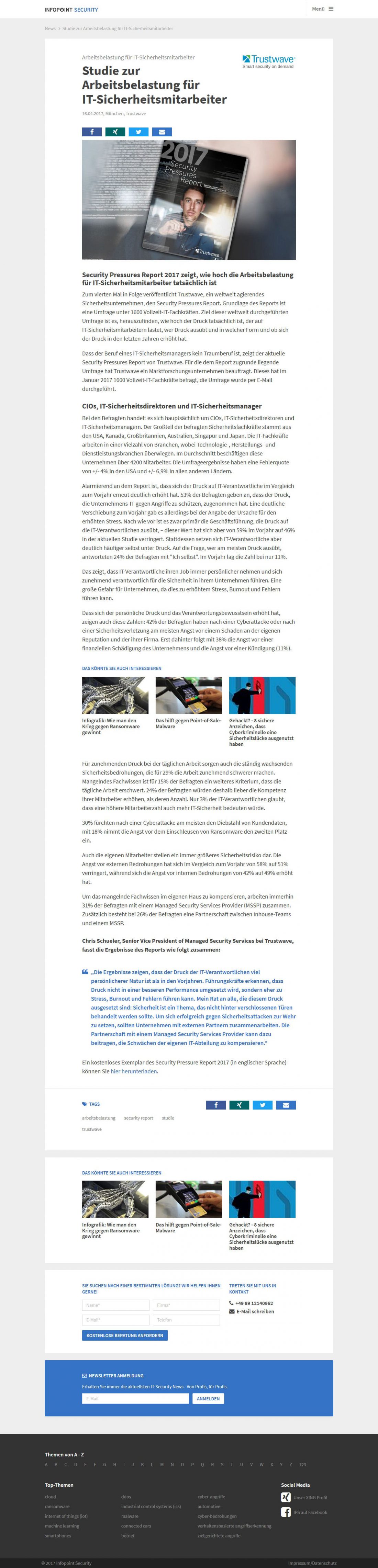 Screenshot Webseite Infopoint Security
