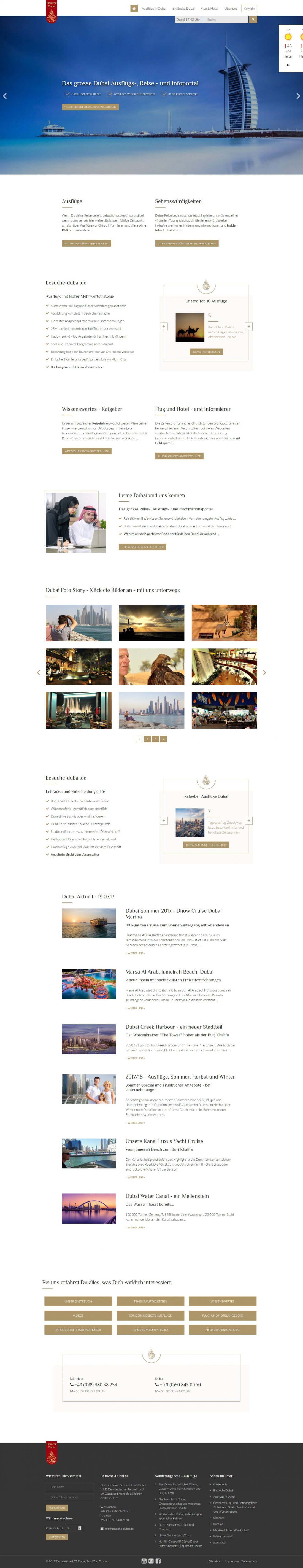 Screenshot Webseite Travel Service Dubai