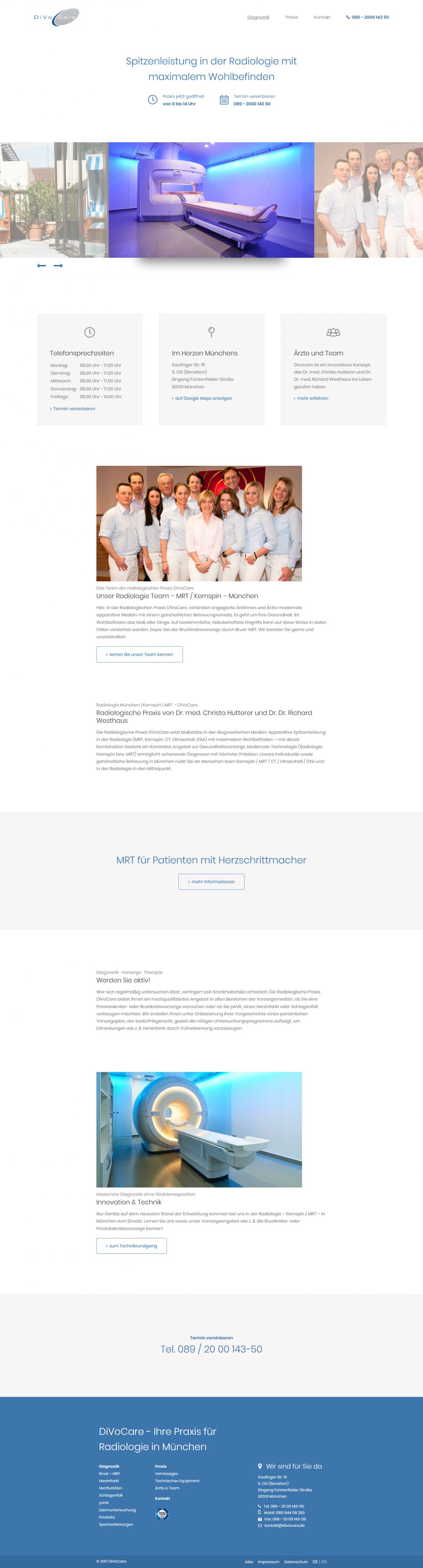 Screenshot Webseite DivoCare