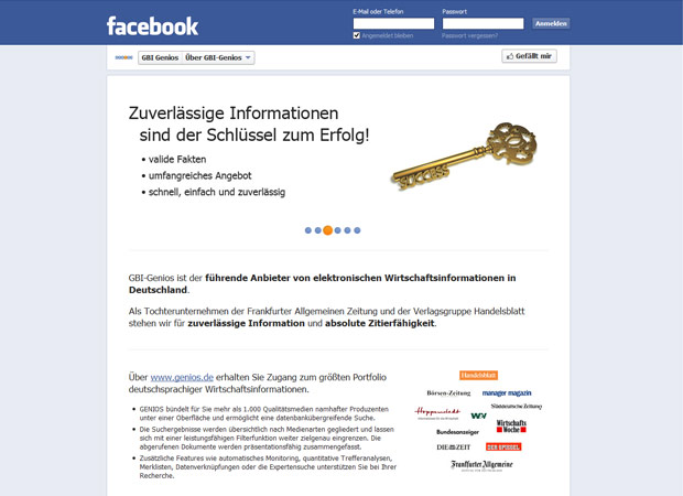 Screenshot Webseite Genios