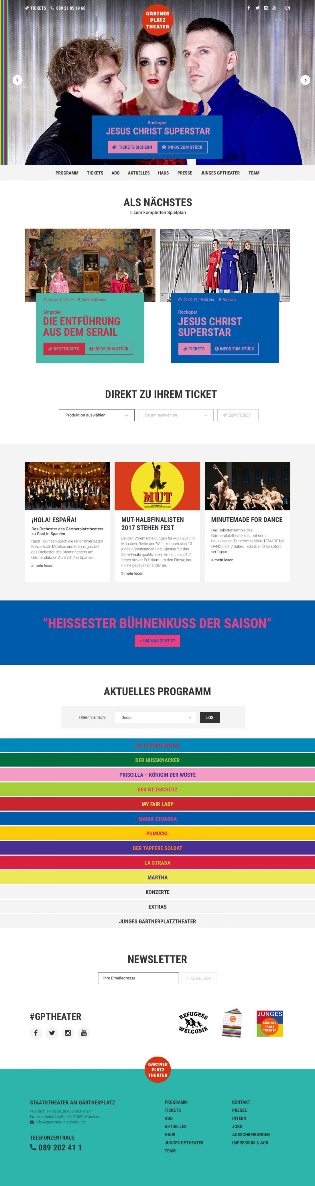 Screenshot Webseite Gärtnerplatztheater