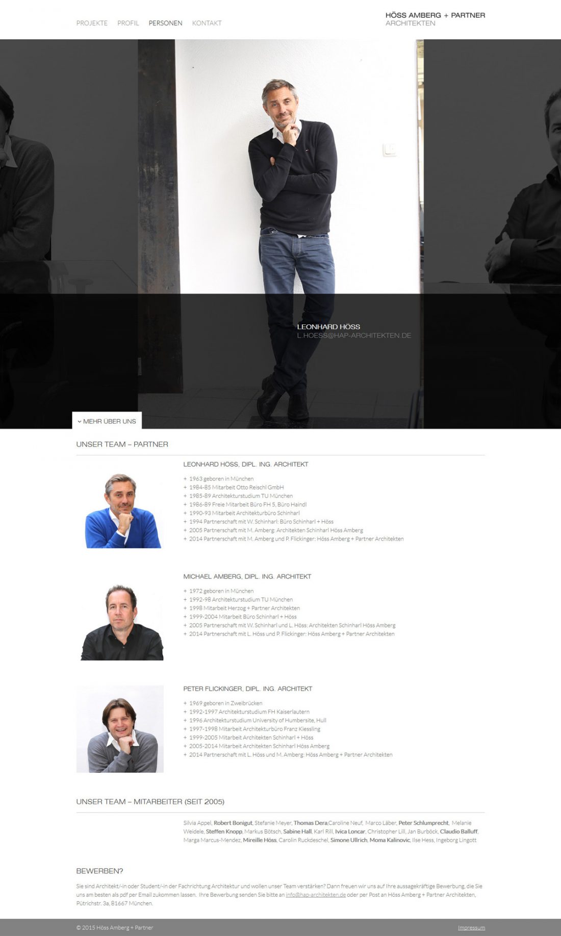 Screenshot Webseite Höss Amberg + Partner