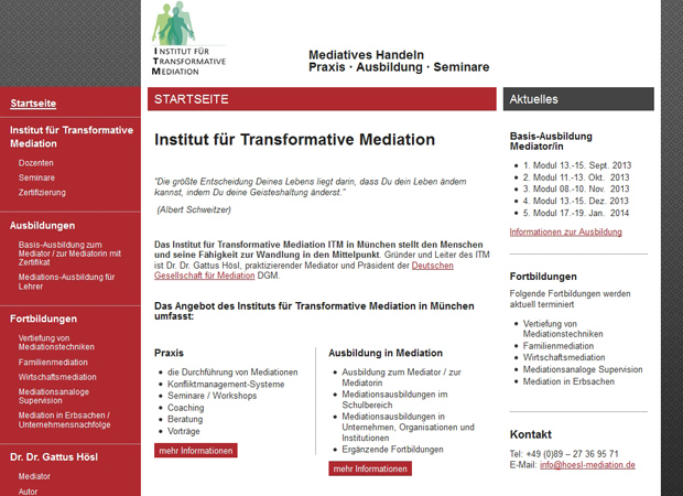 Screenshot Webseite Hösl Mediation