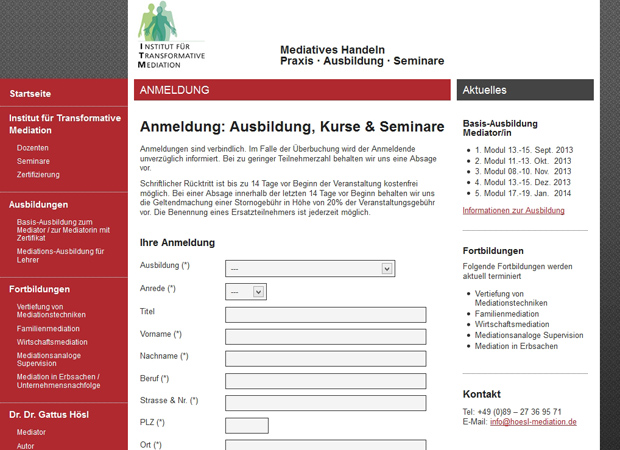 Screenshot Webseite Hösl Mediation
