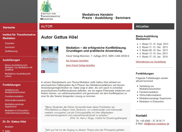 Screenshot Webseite Hösl Mediation