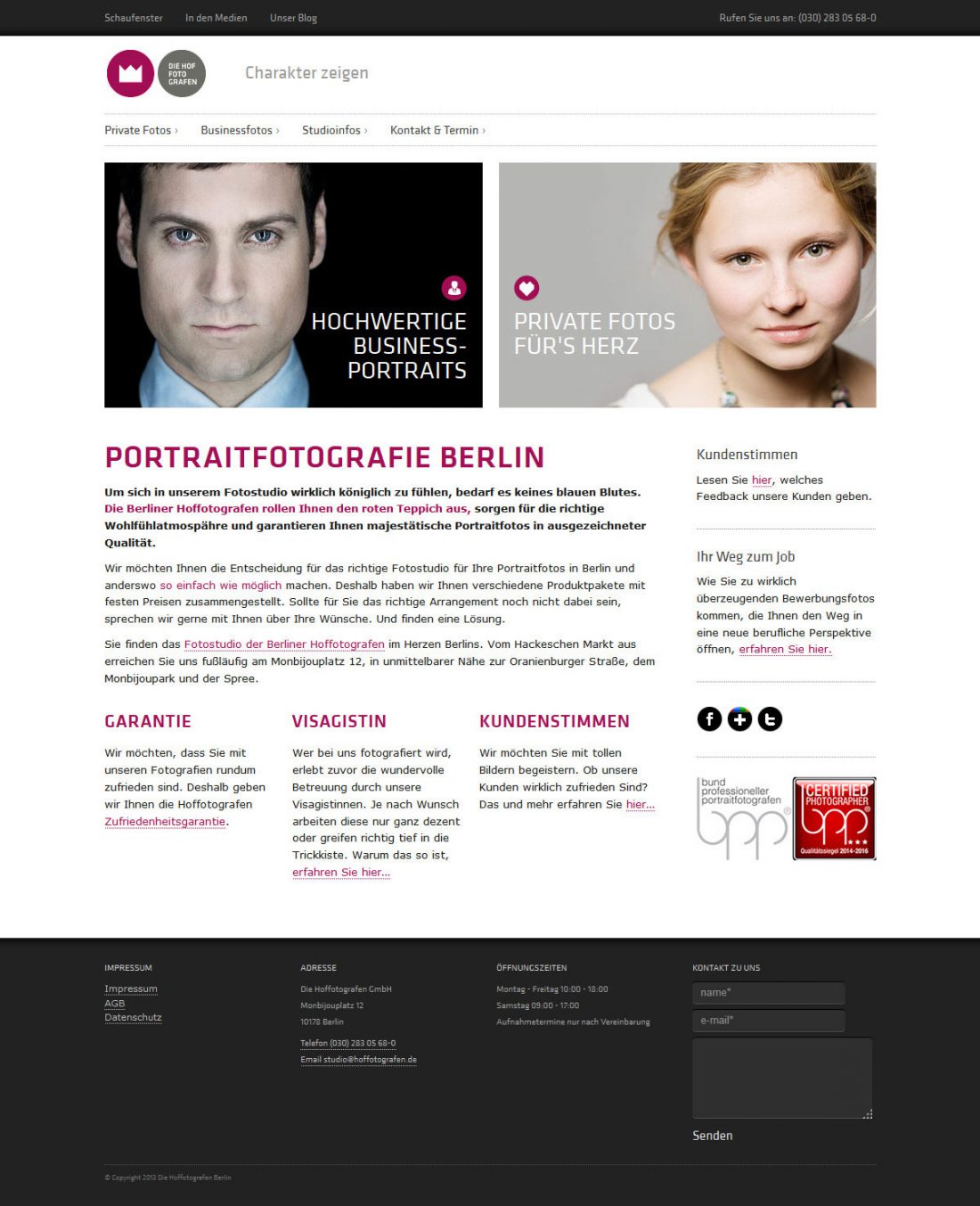 Screenshot Webseite Die Hoffotografen