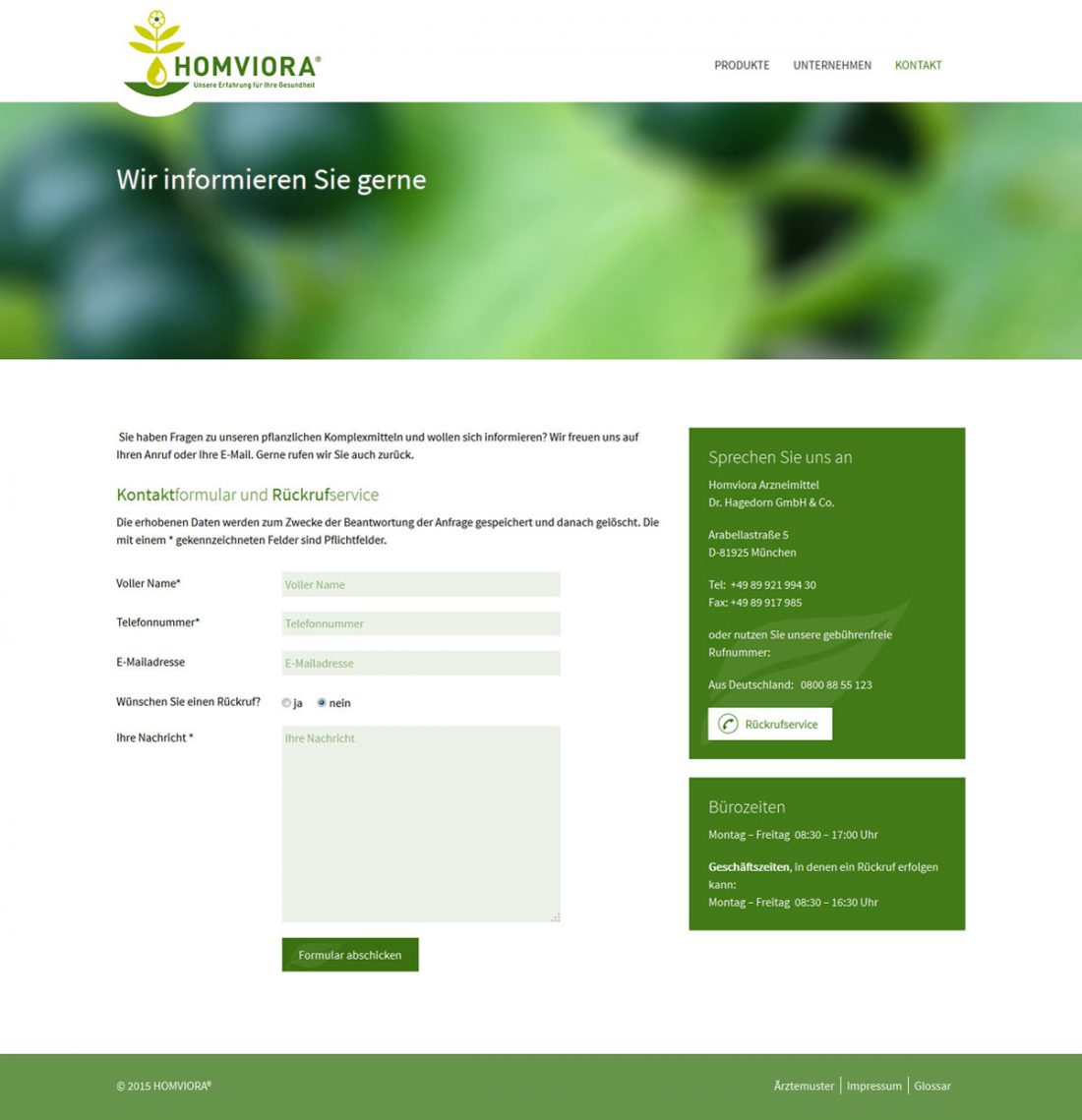Screenshot Webseite Homviora