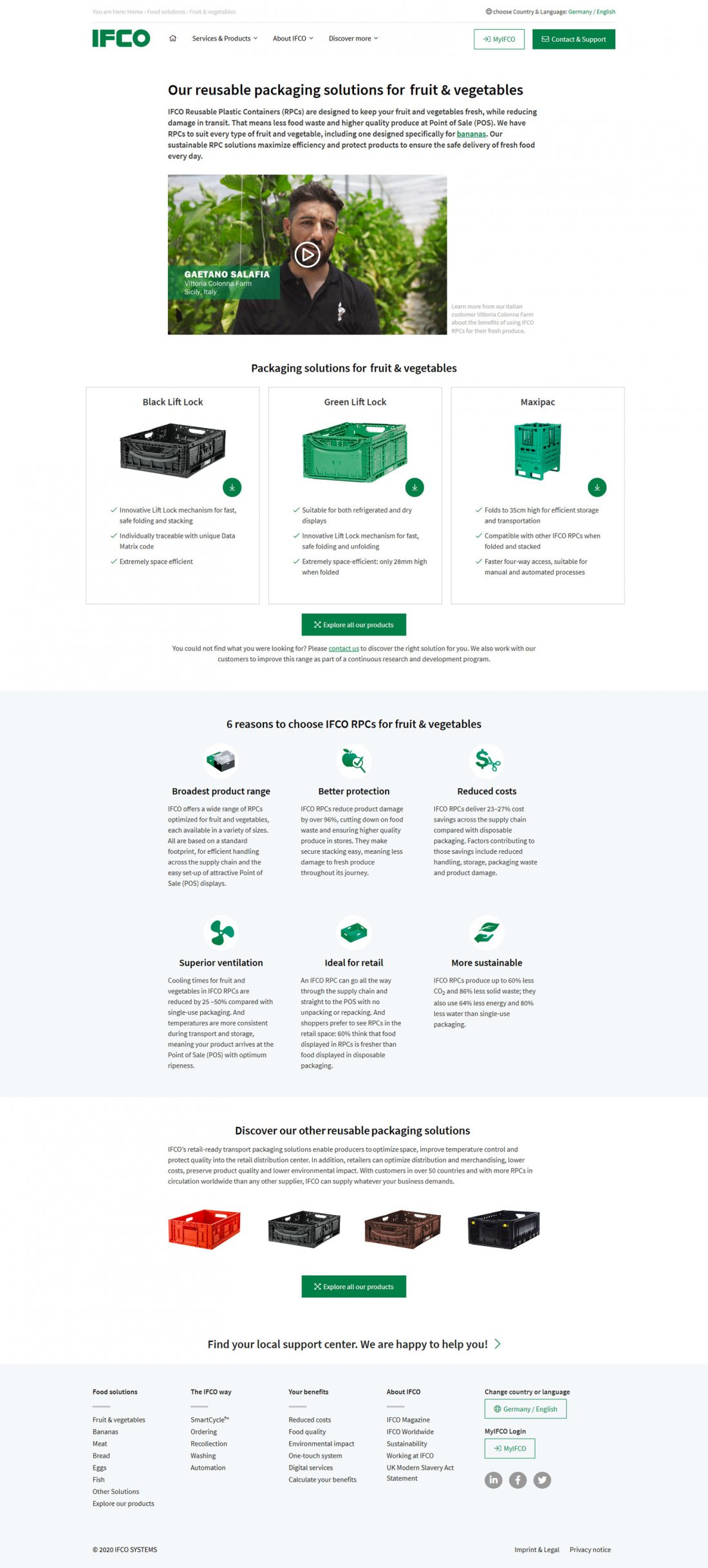 Screenshot Webseite IFCO Systems