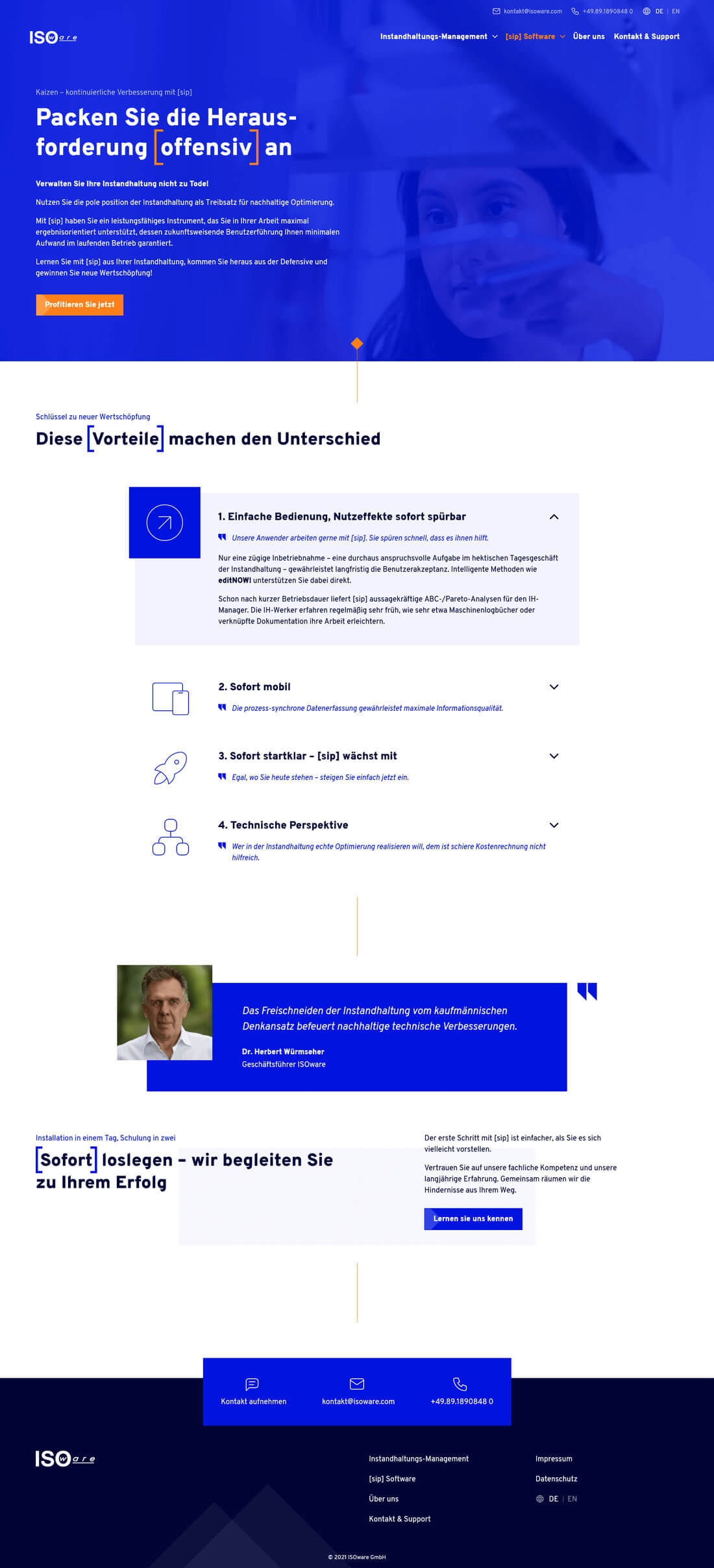 Screenshot Webseite ISOware