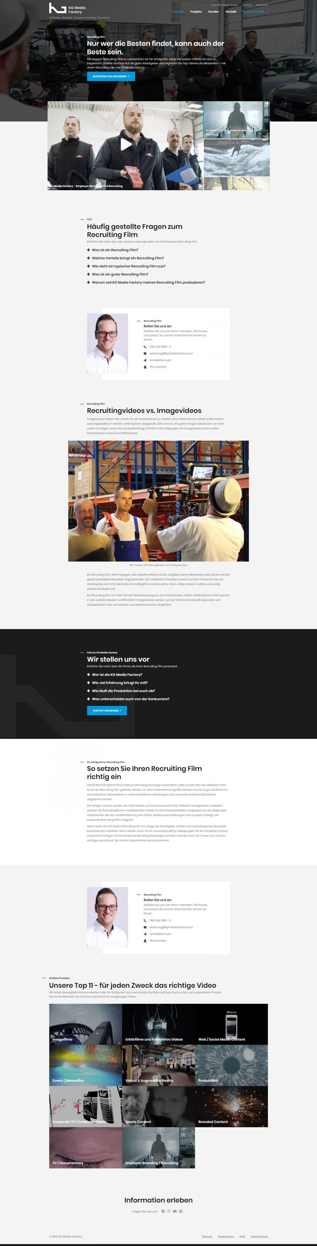 Screenshot Webseite KG Media Factory
