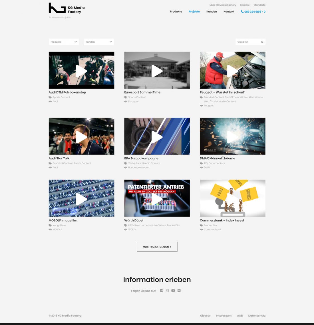 Screenshot Webseite KG Media Factory