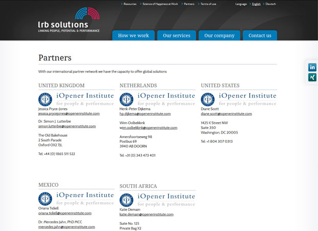 Screenshot Webseite LRB Solutions