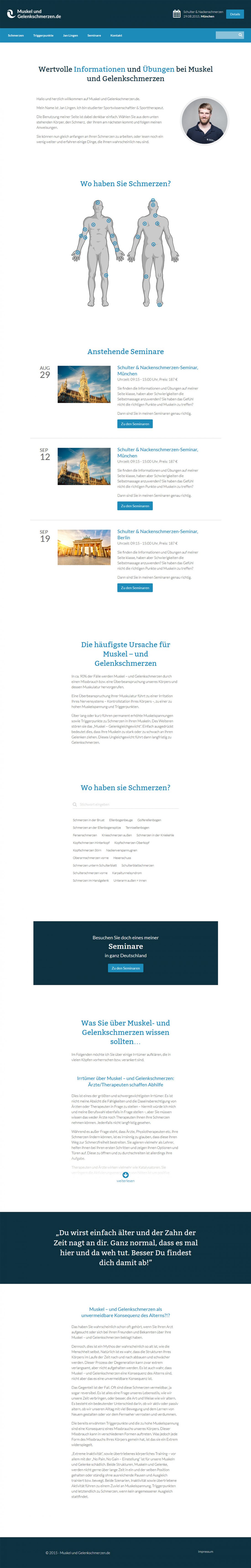 Screenshot Webseite Muskel- und Gelenkschmerzen