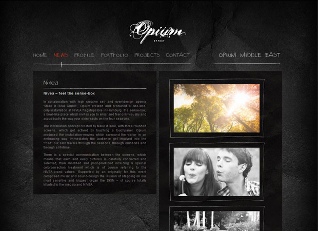 Screenshot Webseite Opium Effect