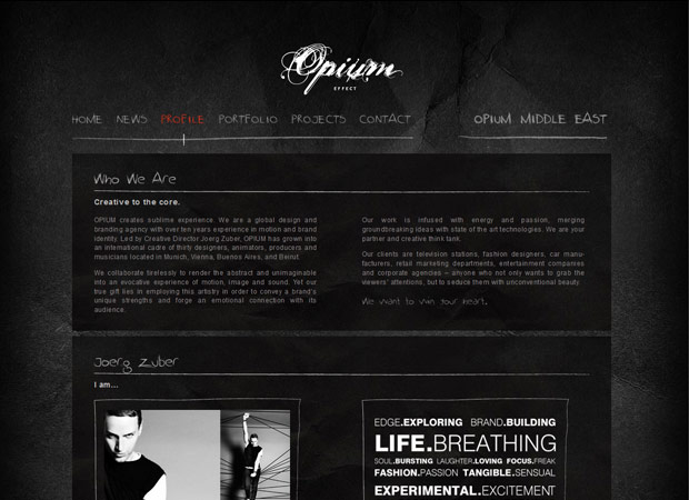 Screenshot Webseite Opium Effect