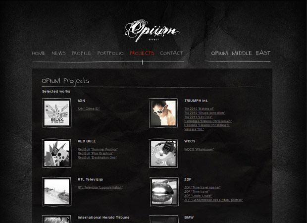 Screenshot Webseite Opium Effect