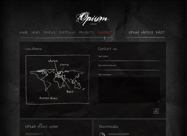 Screenshot Webseite Opium Effect