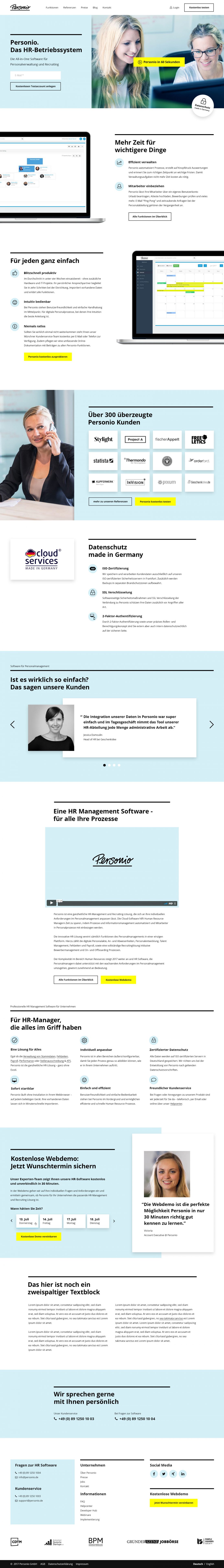 Screenshot Webseite Personio