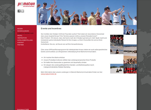 Screenshot Webseite Pro + Motion Travel