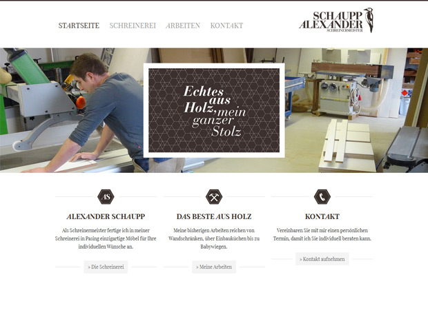 Screenshot Webseite Schreinerei Alexander Schaupp
