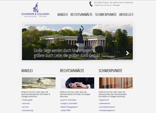 Screenshot Webseite Schneider & Collegen