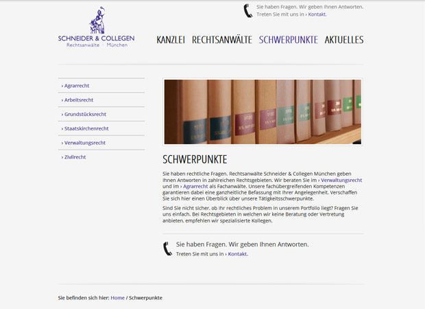 Screenshot Webseite Schneider & Collegen