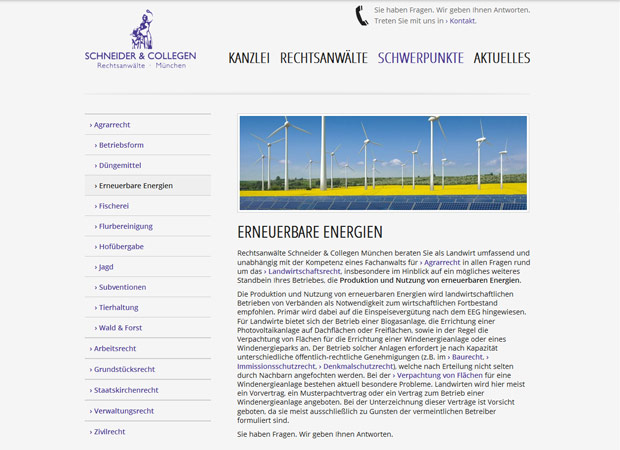 Screenshot Webseite Schneider & Collegen