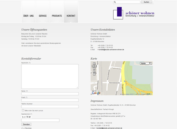 Screenshot Webseite Schöner Wohnen