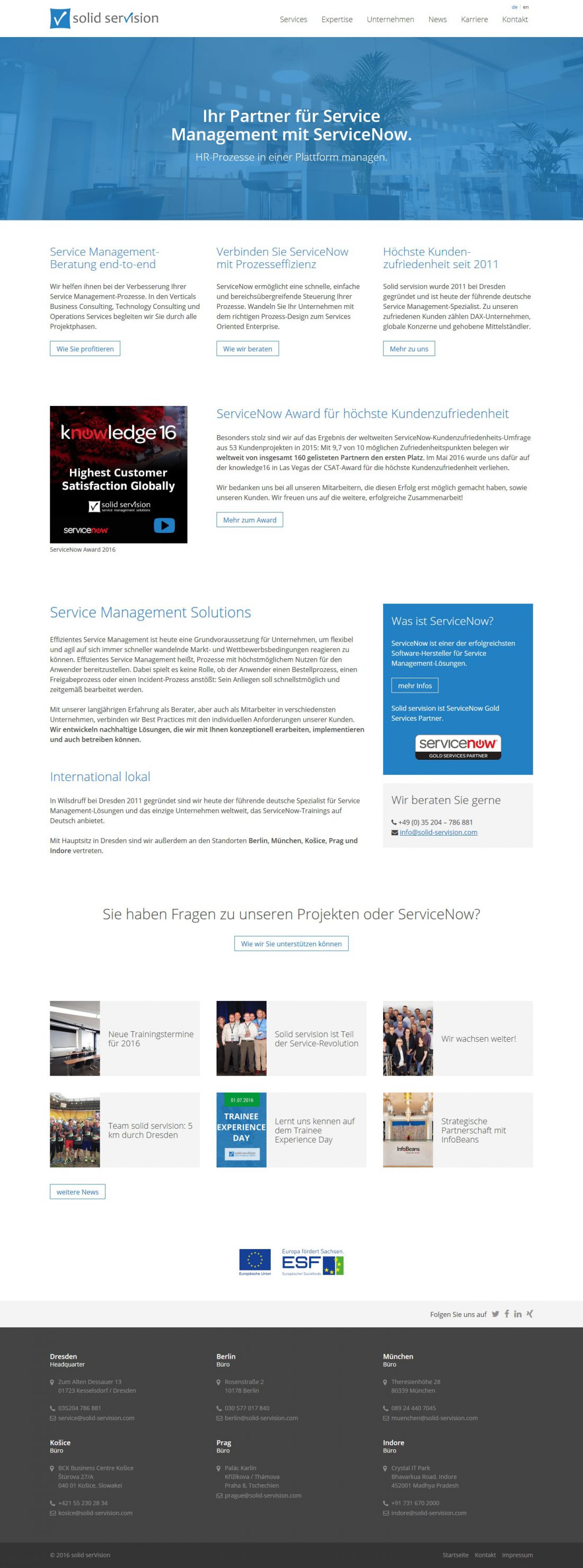 Screenshot Webseite Solid servision