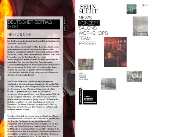 Screenshot Webseite Sehnsucht Biennale