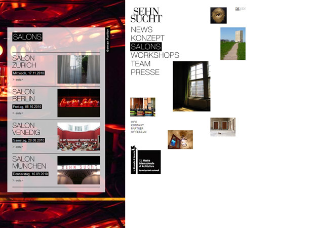 Screenshot Webseite Sehnsucht Biennale