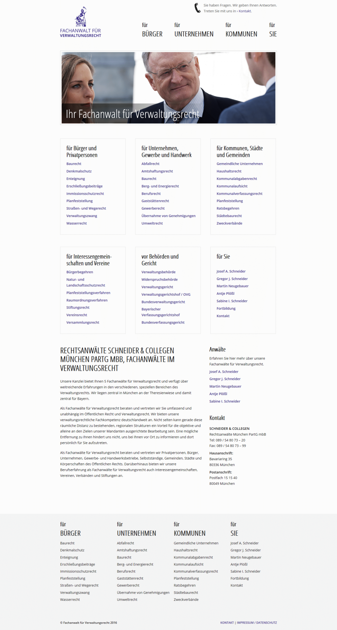 Screenshot Webseite Fachanwalt für Verwaltungsrecht