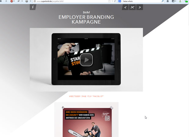 Screenshot Webseite Superbold Design
