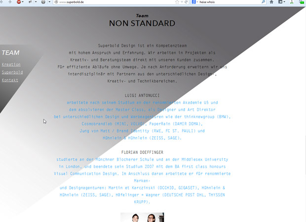 Screenshot Webseite Superbold Design