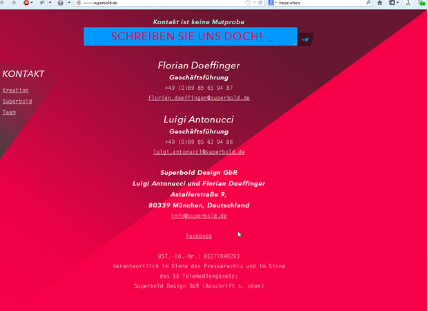Screenshot Webseite Superbold Design