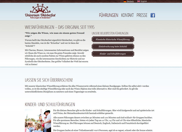 Screenshot Webseite Universum Oktoberfest