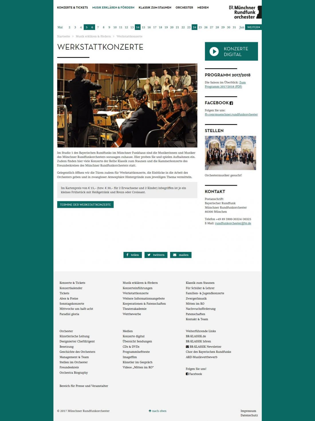 Screenshot Webseite Münchner Rundfunkorchester
