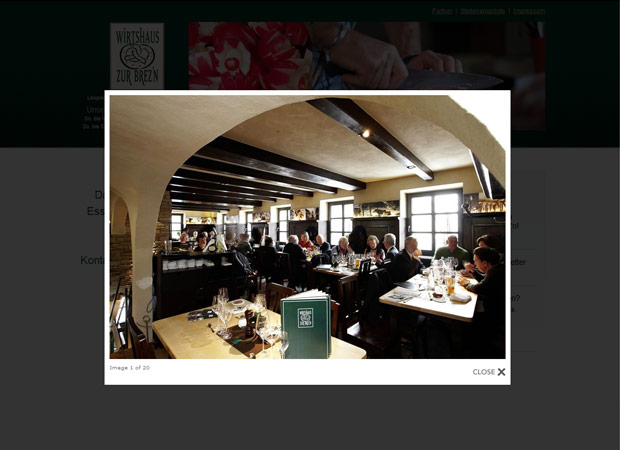 Screenshot Webseite Wirtshaus zur Brezn